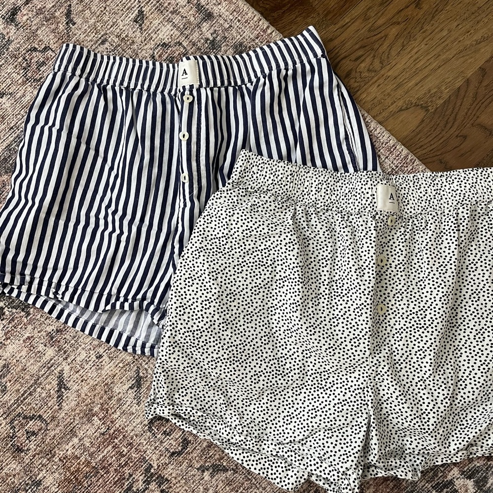 Women’s Anthropologie Wren Striped & Dotted Women's boxer style Shorts Set small